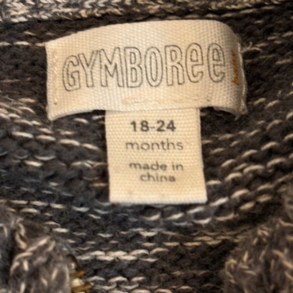 Gymboree Kids Unisex Cardigan Sweater Knitted Front Zipper 100% Cotton - Picture 3 of 4